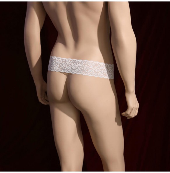 Feeetmoi - Men's Beaded Hollow Exposed Penis Underwear (White)